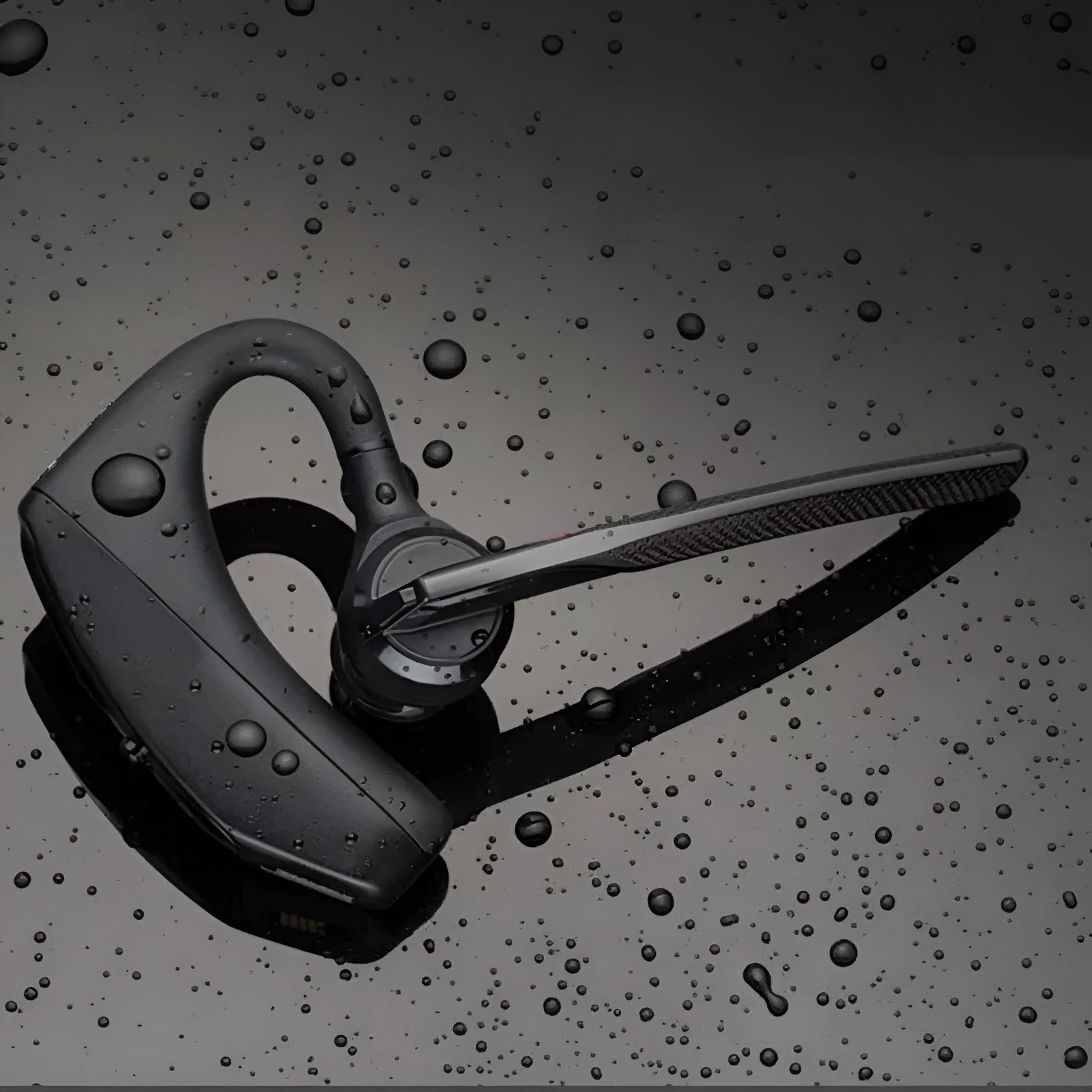 Black sports Bluetooth headphones with battery display and USB charging port