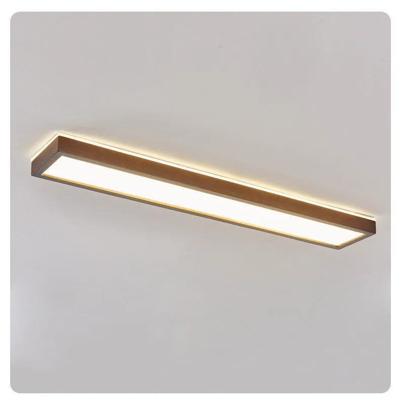 Solid wood long ceiling lamp in traditional Chinese style with linear design