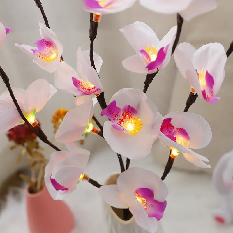 65 cm long LED phalaenopsis orchid branch decorative light with warm white illumination