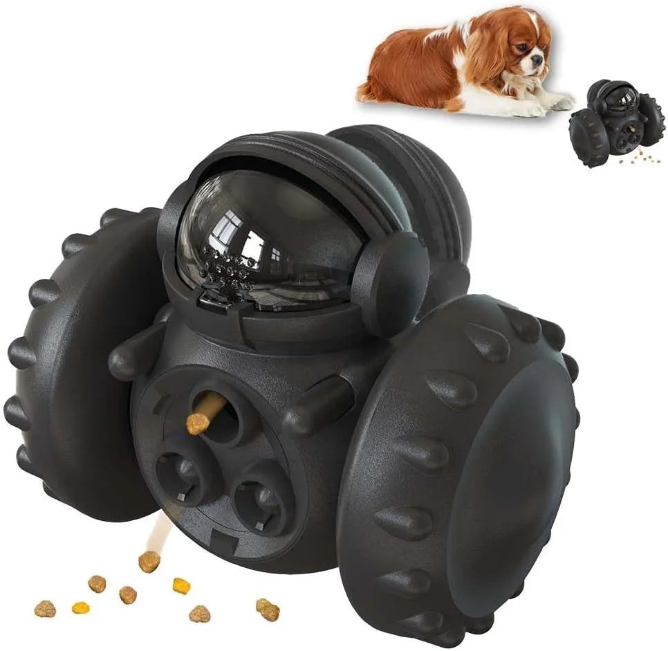 Self-balancing dog food dispenser puzzle toy in five colours for small pets