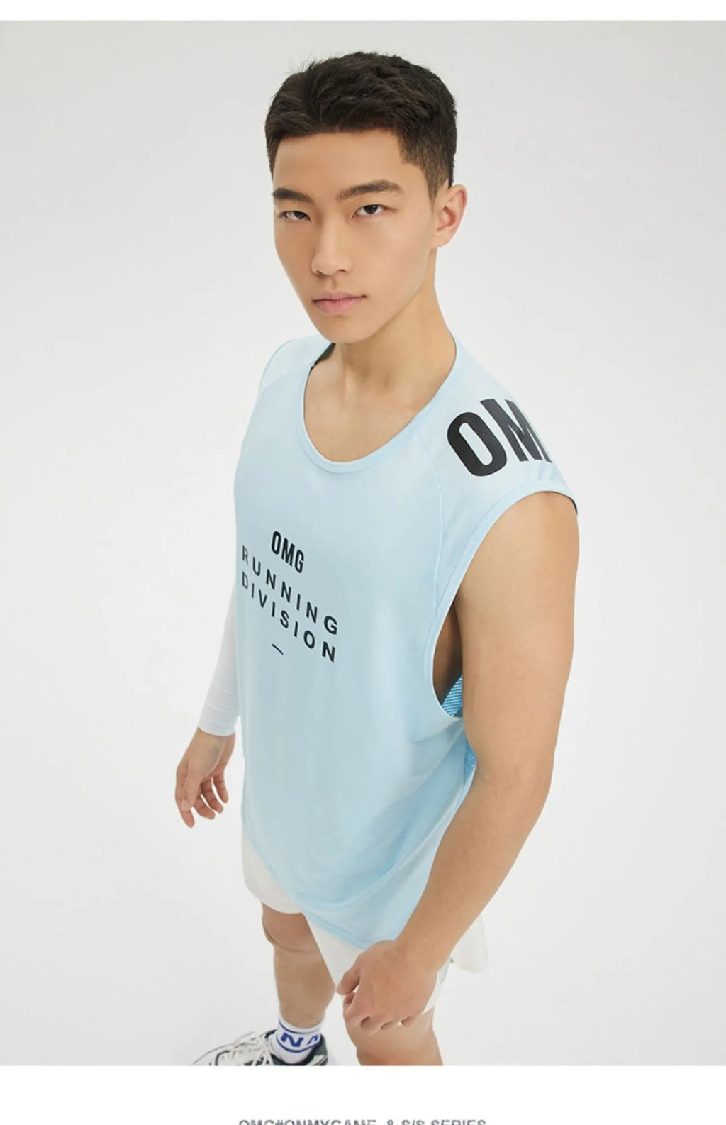 Men's black mesh sports vest with letters pattern, loose fit for summer fitness activities