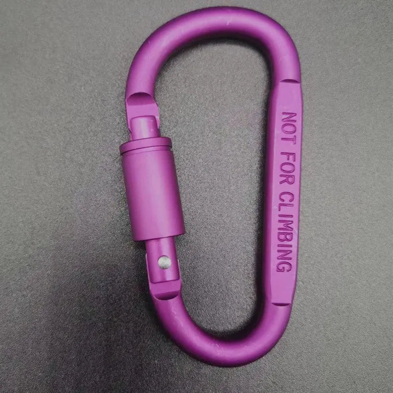 Aluminium D-shaped climbing carabiner with twist lock gate in a selection of colours