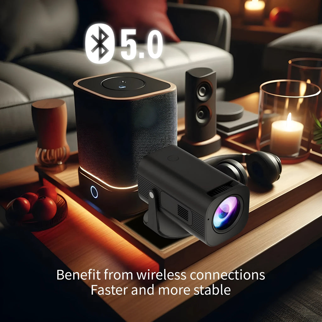 P330 portable mini projector in black and white colours with remote control and international plugs