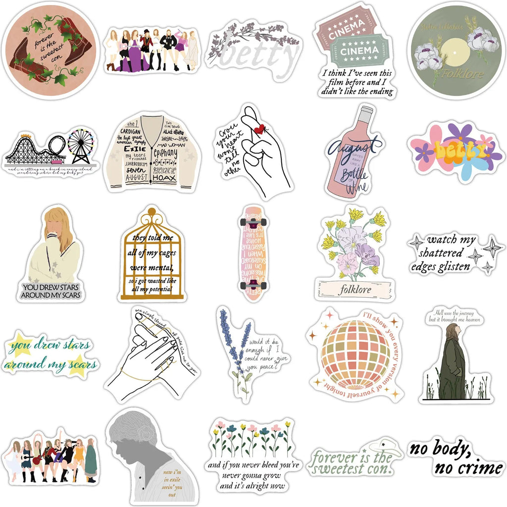 Waterproof luggage stickers with cartoon graffiti designs measuring 4-6cm from mildew album series