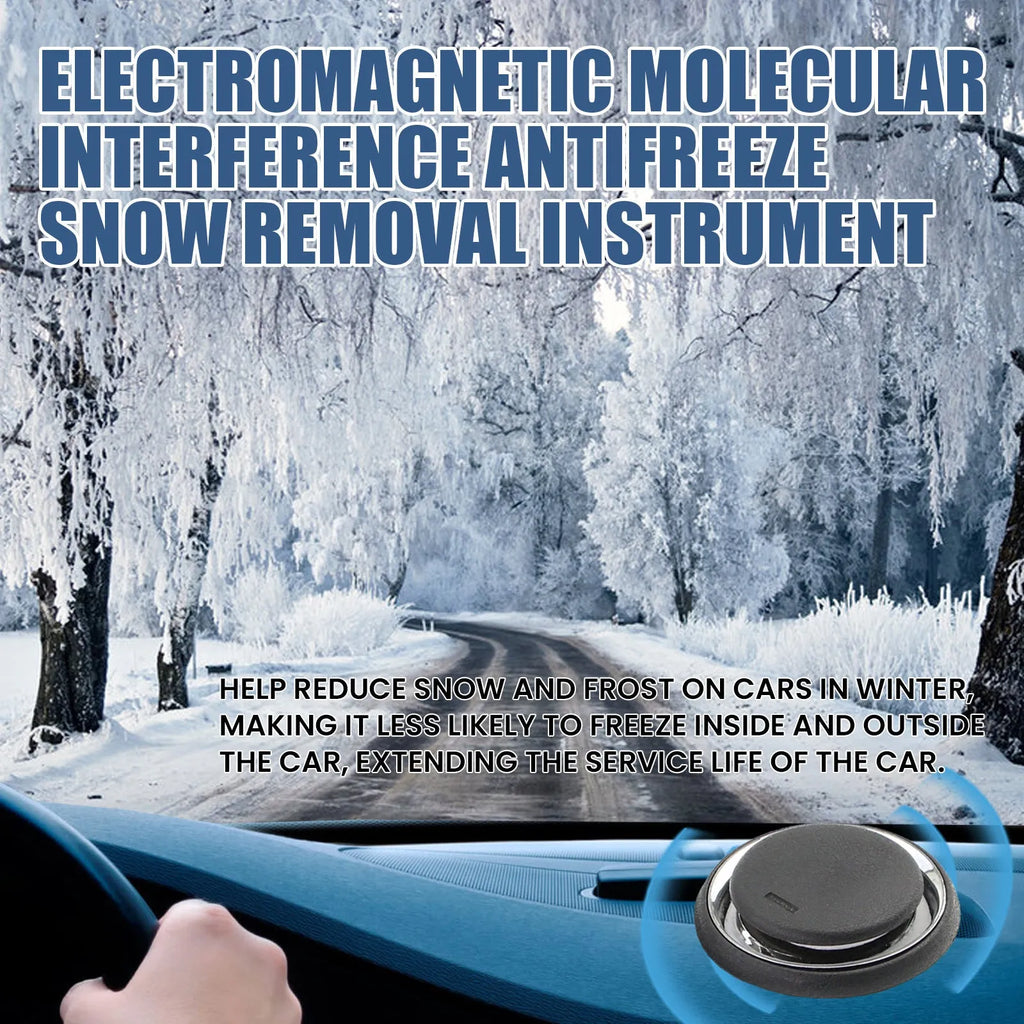 Black rectangular portable car de-icing instrument measuring 7.4x7.4x1.6cm for snow and ice removal