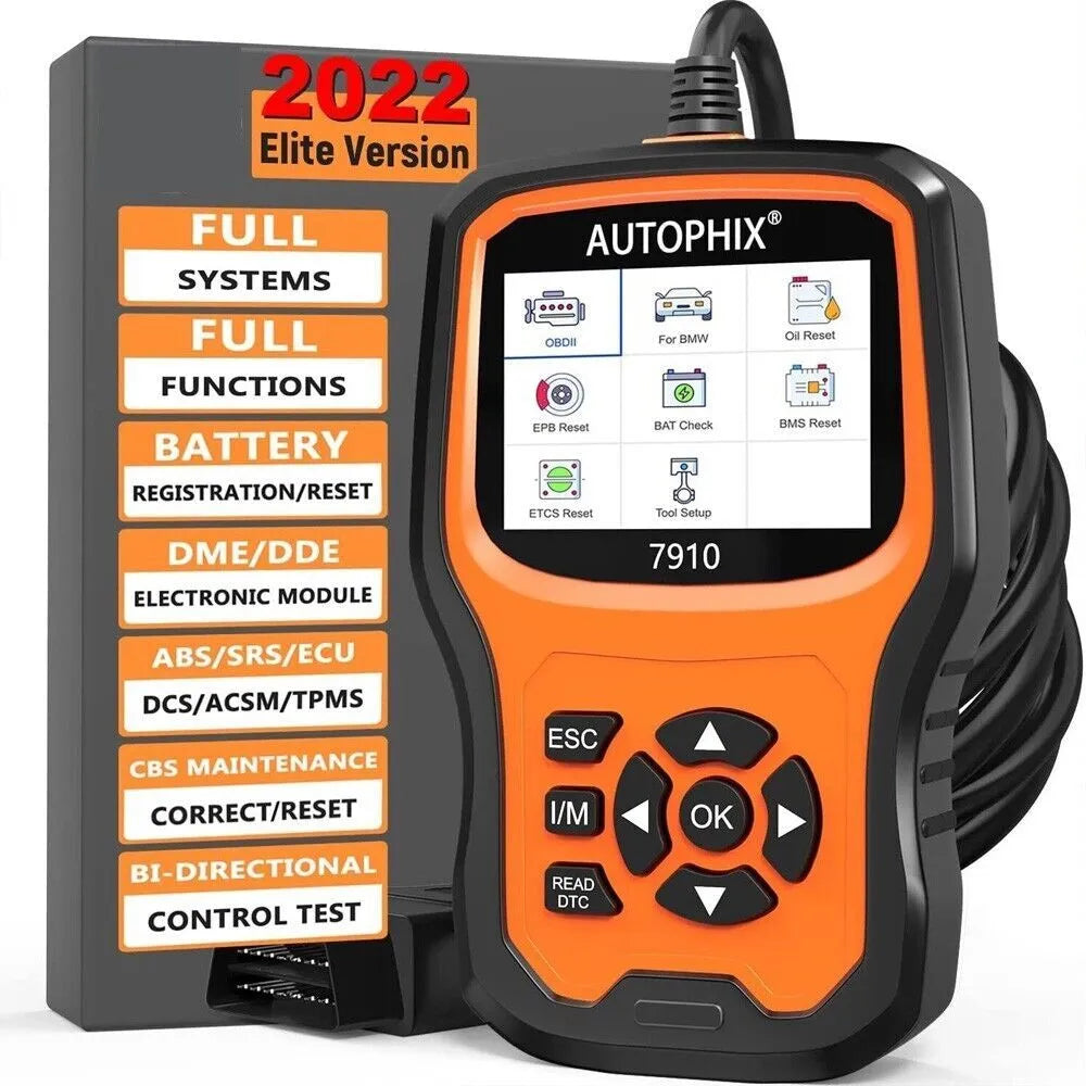 Autophix 7910 handheld automotive OBDII diagnostic scanner and fault code reader tool