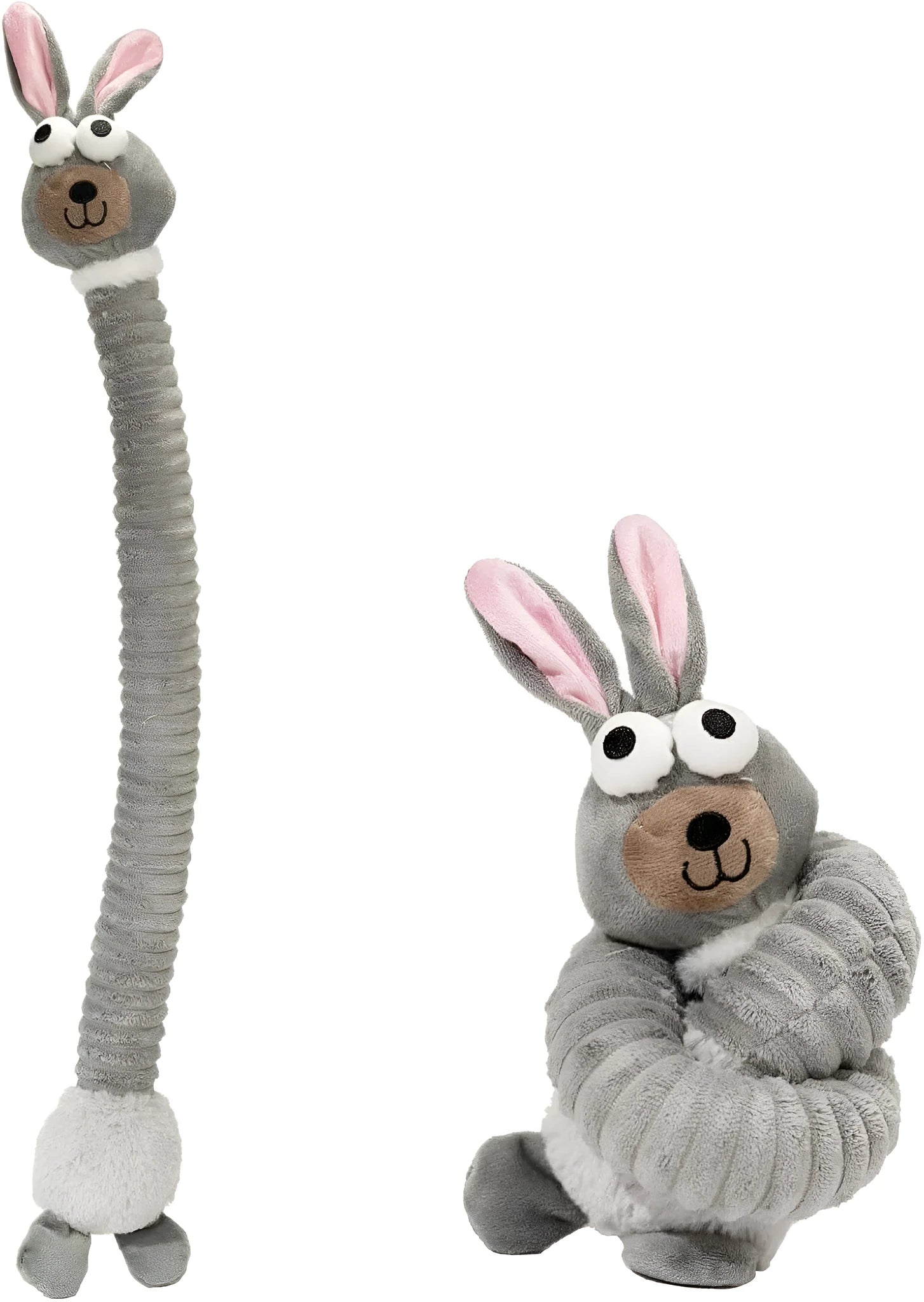 Brown plush dog toy with crinkle sounds and foldable design for interactive play