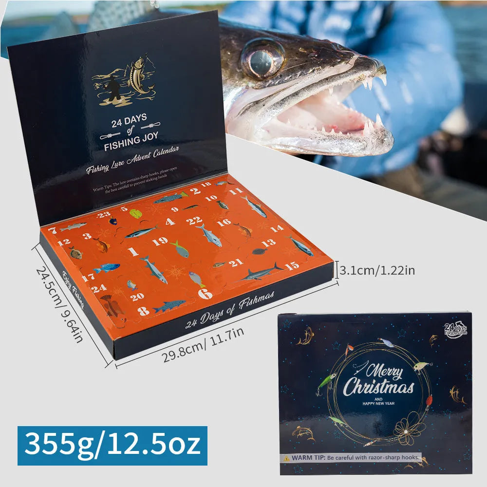 Christmas Mino Bog fishing set blind box containing 24 metal pieces with hand-painted collectible figures