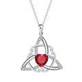 Geometric Celtic knot copper necklace for women showing electroplated finish in available colour options