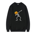 Women's printed long sleeve crew neck cotton blend top in multiple colours on a hanger.