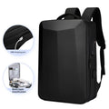 Black and silver white men's waterproof business backpack with curved straps