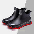 Outdoor non-slip wading shoe in a short tube style with a round toe and PVC upper.