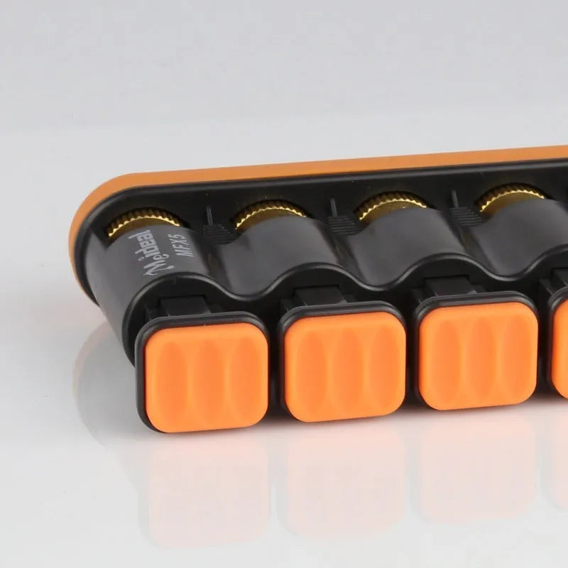 Grey and orange non-slip silicone finger trainer for musicians and climbers