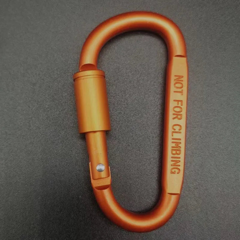 Aluminium D-shaped climbing carabiner with twist lock gate in a selection of colours