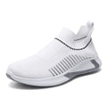 Men's mesh slip-on sneakers with striped design and flyknit upper in three colour options