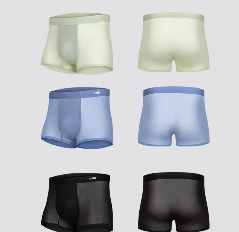 Seamless antibacterial fitness shorts for men in blue, shown flat.