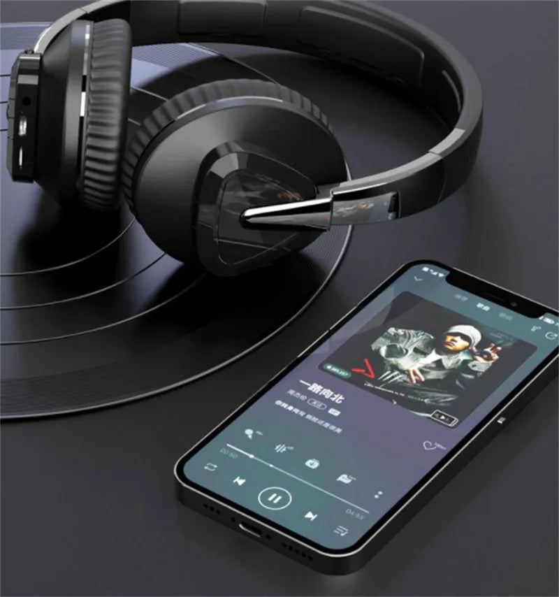 H3 wireless Bluetooth over-ear headset in black, showing all-inclusive ear cups and inline controls.