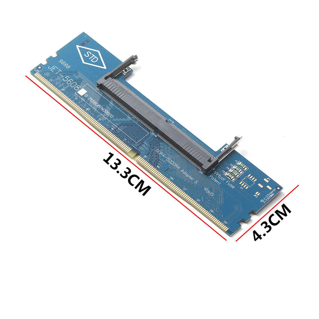 DDR4 laptop to desktop memory adapter card with electrostatic bag for testing laptop RAM on desktop PCs