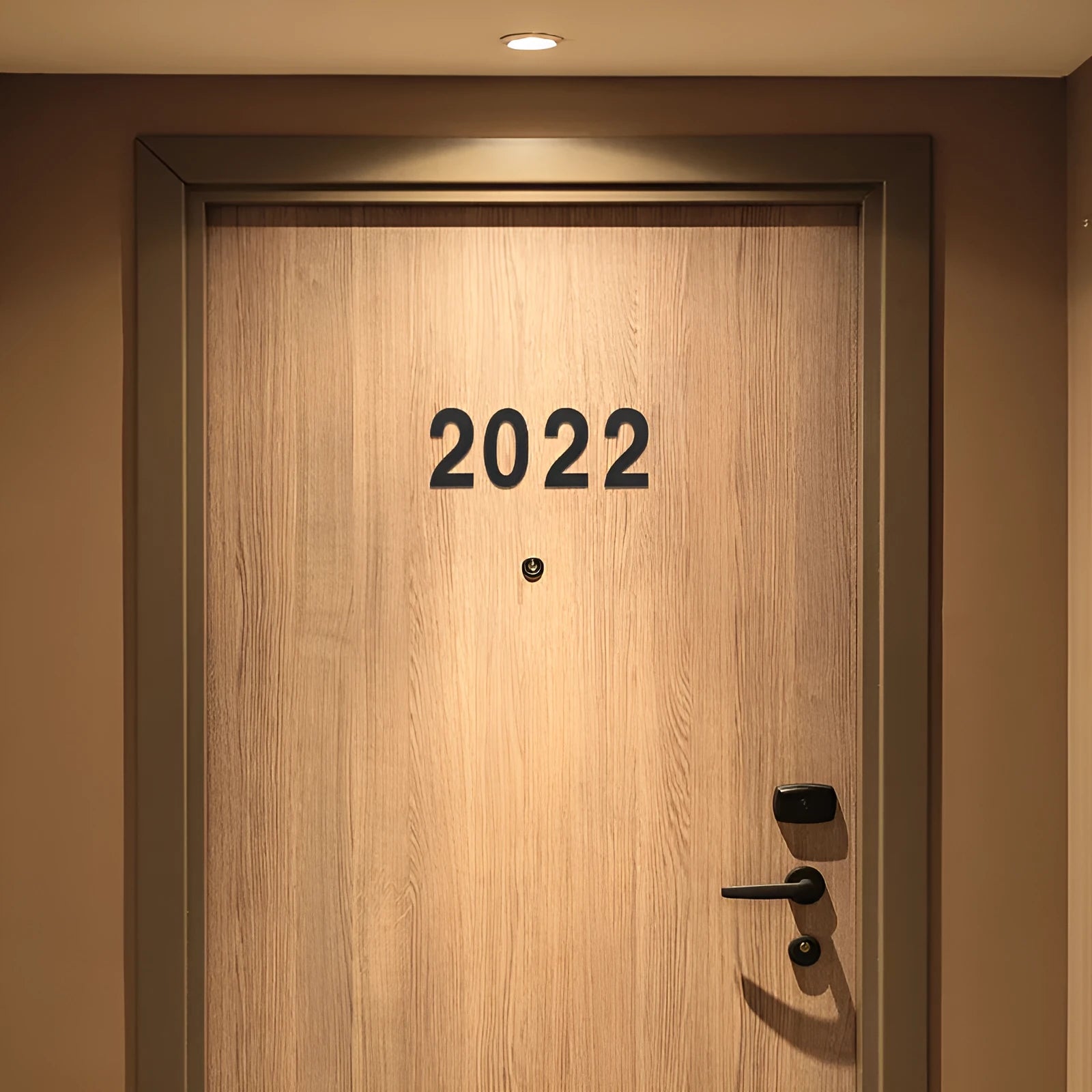 Black stainless steel sticky adhesive house number sign showing the digit 5, 7.5cm tall.