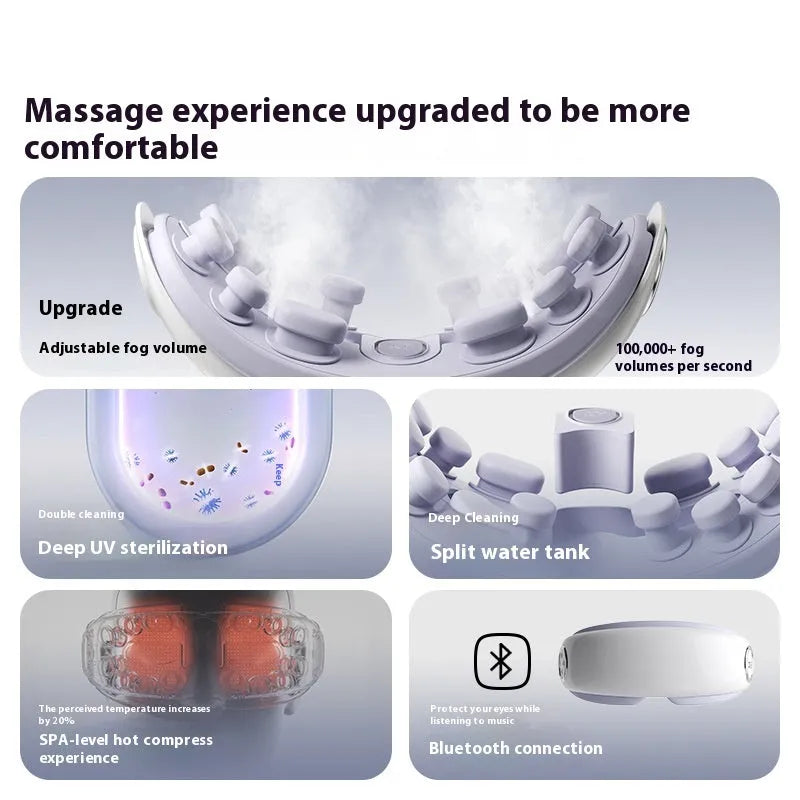 Purplish gray Bluetooth rechargeable eye hot compress and steam moisturising instrument.