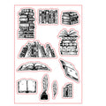 Portable transparent self-adhesive silicone stamp with white seal pattern for greeting cards