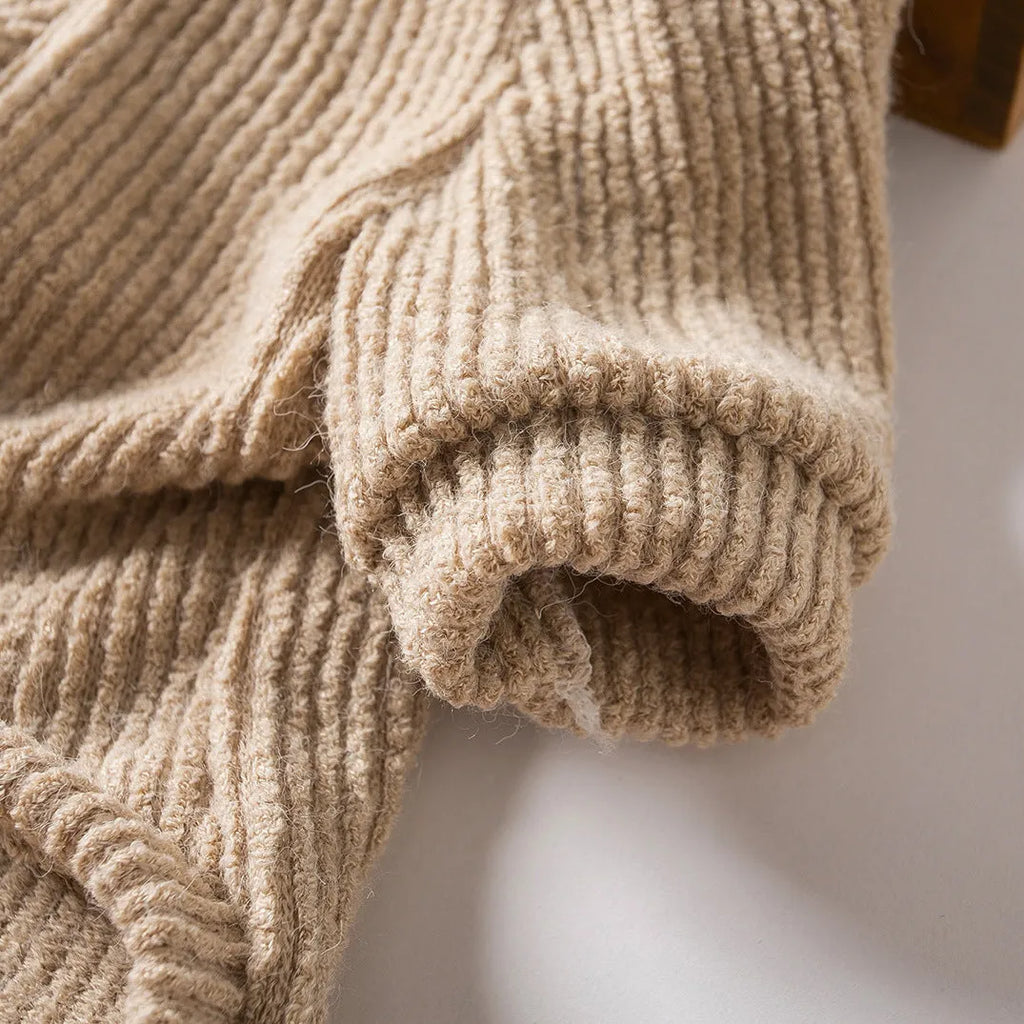 Brown cloth dog sweater pullover for small breeds on a white background.