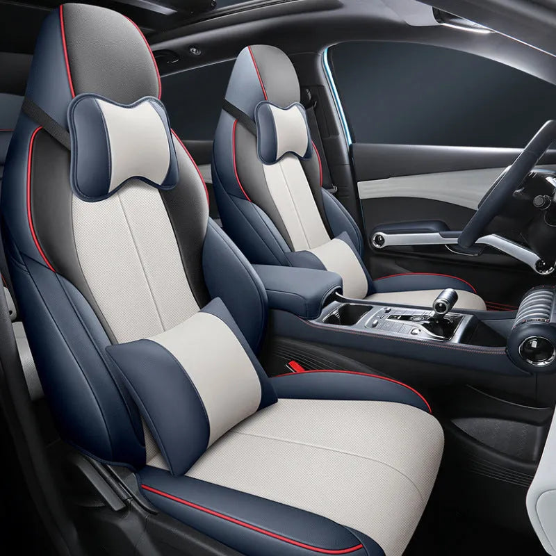 BYD Yuan PLUS car seat cushion cover in green, shown fitted to a car seat.