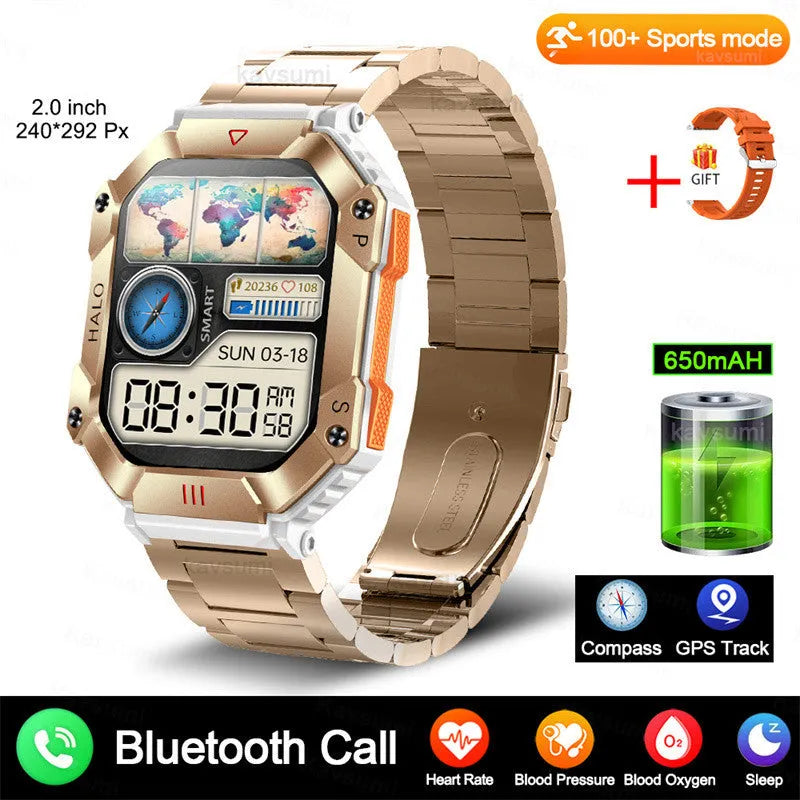 Women's Android GPS smart watch with Bluetooth calling and multiple strap options including black, gold, and leather styles