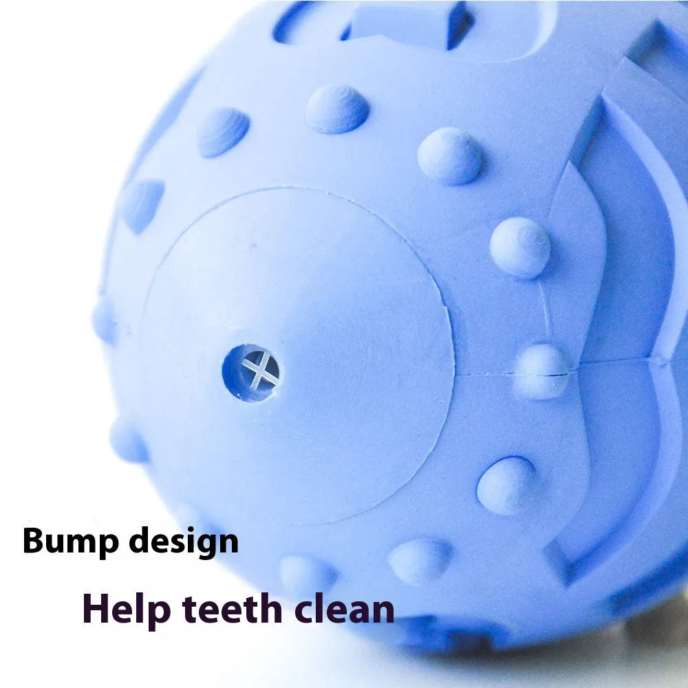 Light green rubber rugby ball dog toy with vocal element for interactive training and teeth cleaning
