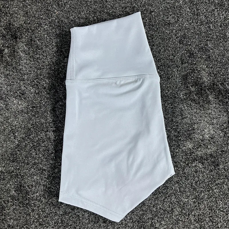 Women's high waist yoga shorts in nylon fabric available in multiple colours and sizes