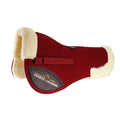 Riding saddle pad with wool construction for shock absorption during equestrian and cycling activities