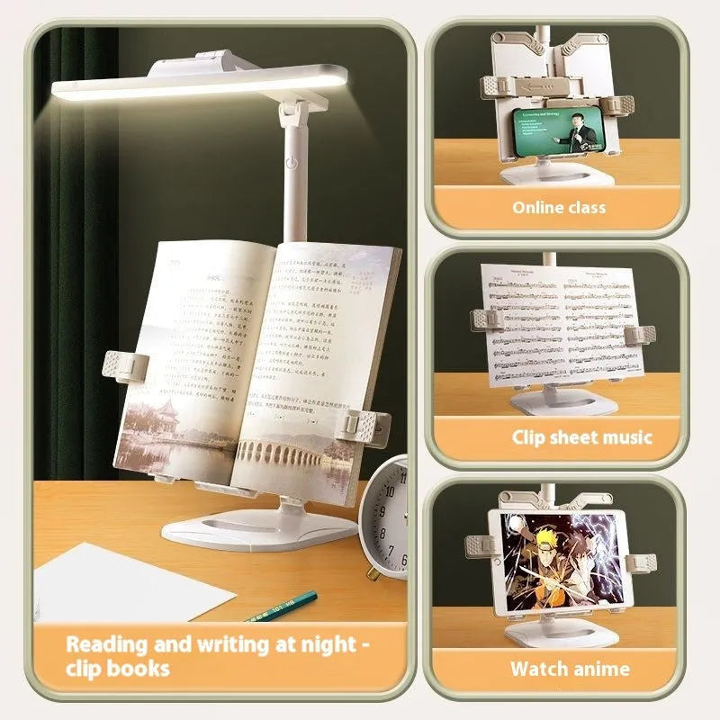Adjustable table lamp for reading with three colour temperature settings and dual-power functionality