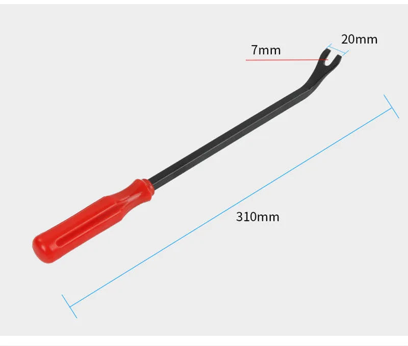 Red-handled steel clip driver for General Motors door panel nailing