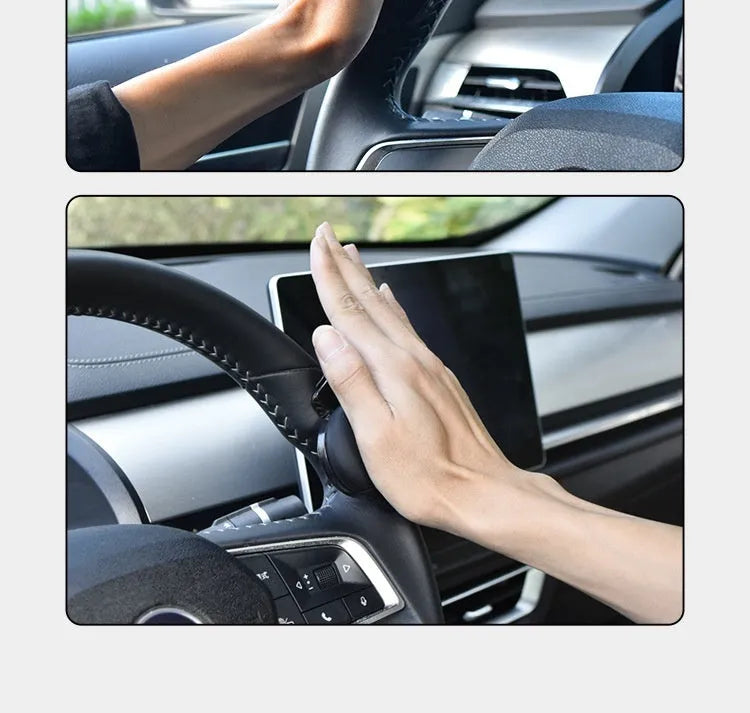 Black steering wheel assist ball with silicone construction and metal bearing mechanism