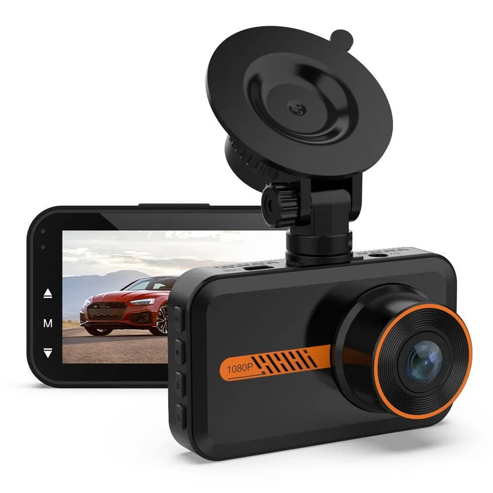 ThiEYE dual car dash camera system with front unit, rear camera, suction mount, and cables