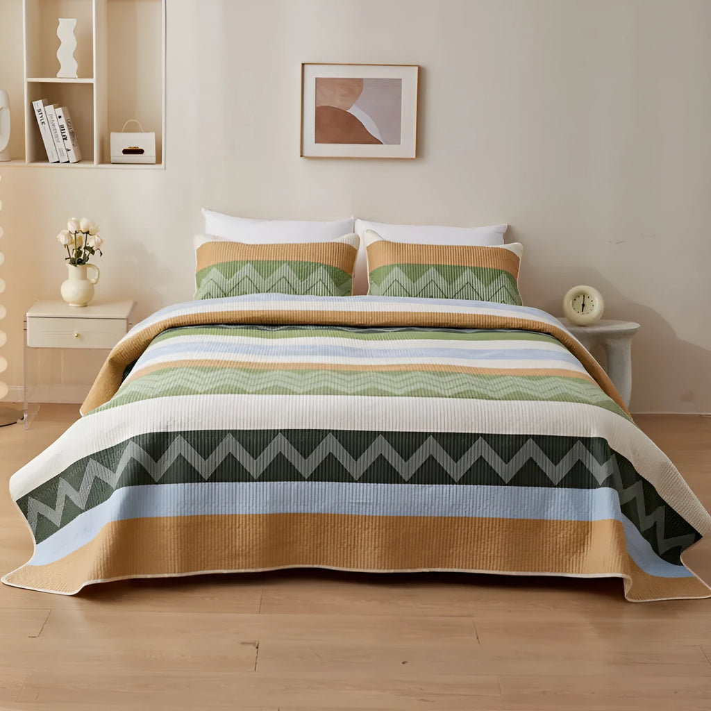 Pure cotton printed bed sheet set in modern simplicity design for 2.2 metre beds