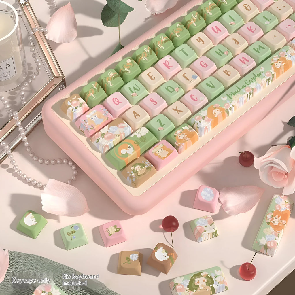 Mu Xia Garden Original mechanical keyboard key cap set in Summer Garden colour with sublimation printing