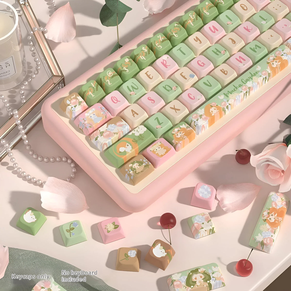 Mu Xia Garden Original mechanical keyboard key cap set in Summer Garden colour with sublimation printing