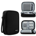 Black and grey Oxford cloth protective covers for 2.5-inch portable hard drives.