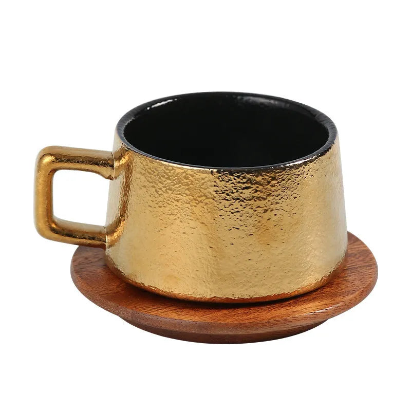 Office gift tumbler set with gold-plated gift box and 250ml capacity coffee cup