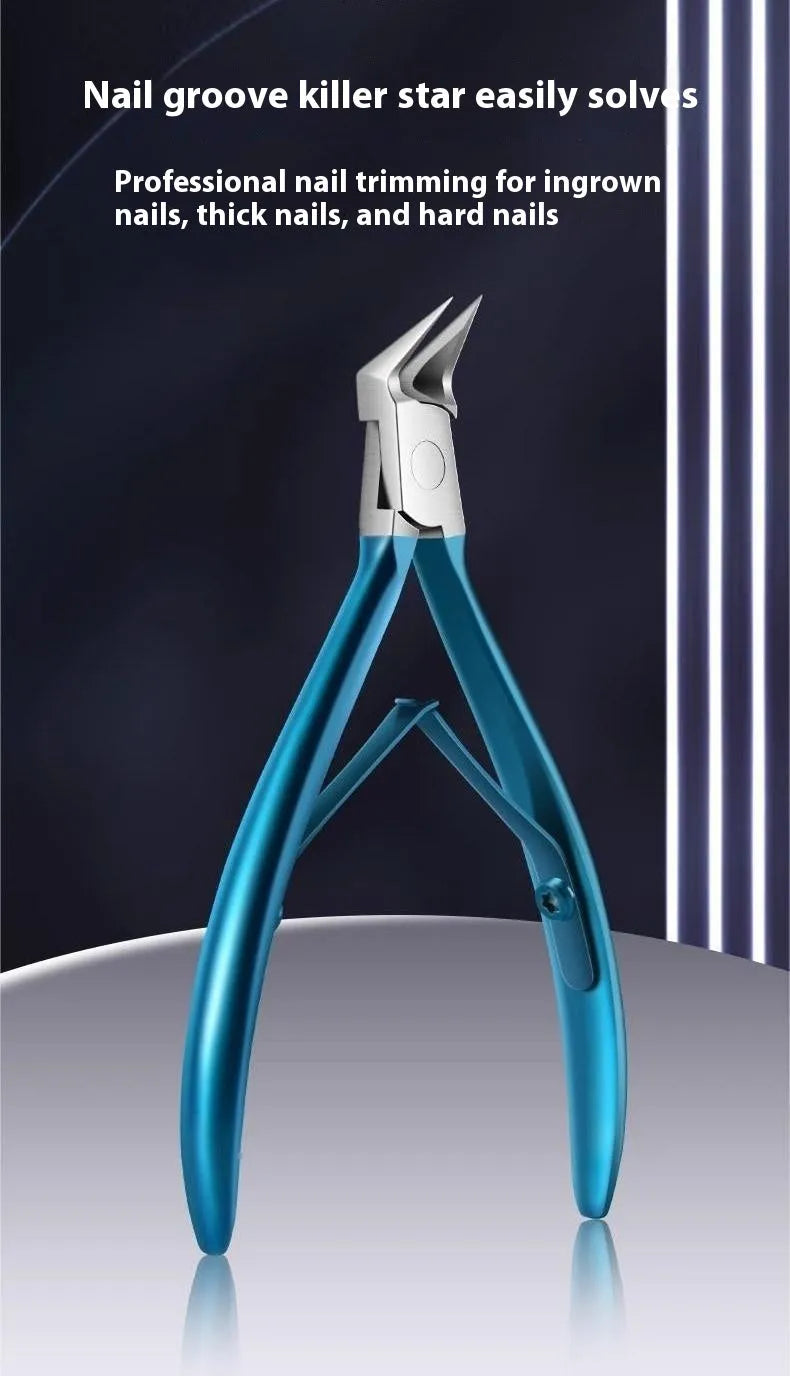 Anti-splash portable fingernail maintenance kit with brown, white, and green champagne pliers and manicure tools