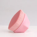 Petal foundation brush with man-made fibre bristles, plastic handle, and storage box in sakura pink or light blue