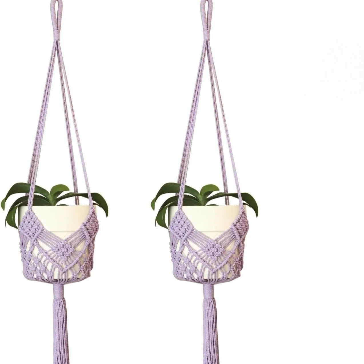 Hand-woven polyester cotton flower pot in brown colour displaying textured weave pattern