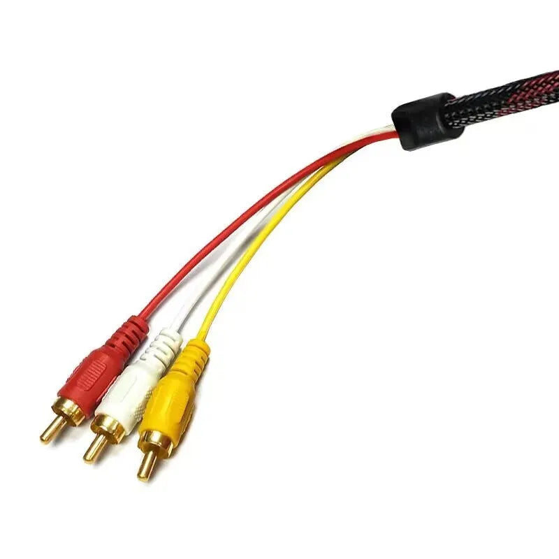 HDMI to AV15 M 1.5 metre conversion wire with alloy connectors for connecting modern devices to legacy composite video equipment