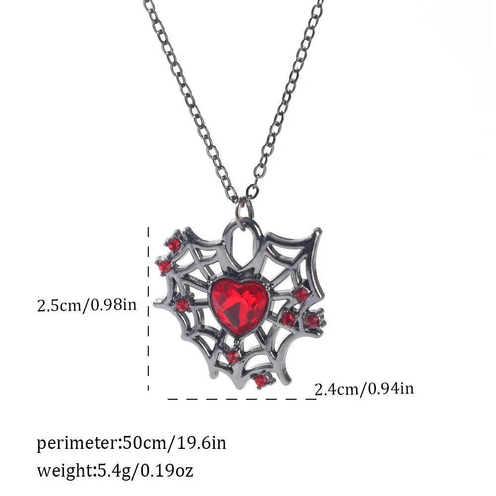 Halloween necklace with electroplated zinc alloy spider bat cross pendant on regular chain