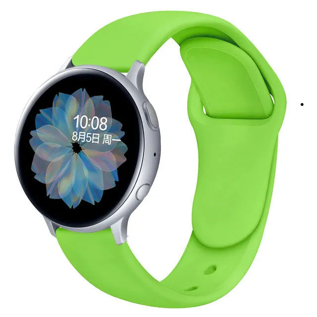 Samsung Galaxy Watch Active 2 sports strap with reverse buckle clasp in lilac silicone