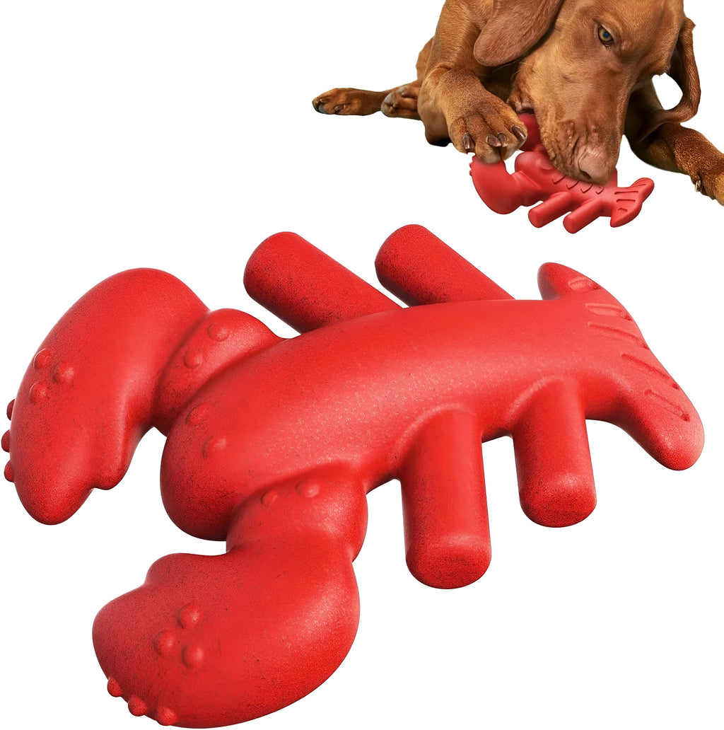 Red hard nylon dog chew toy for aggressive chewers measuring 170mm length
