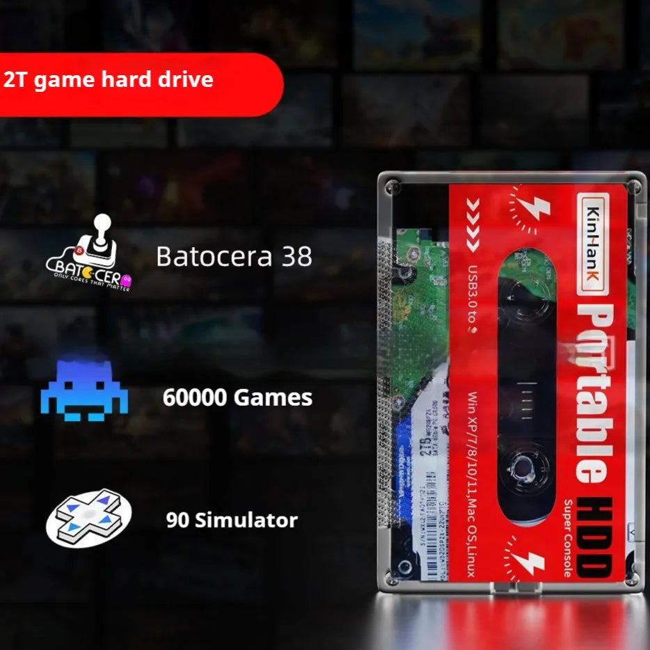 External 2TB mechanical hard drive for mobile gaming with compact design and USB connectivity