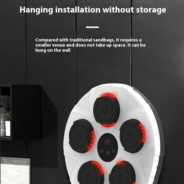 Wall-mounted smart boxing trainer target with ABS construction and blue accent lights