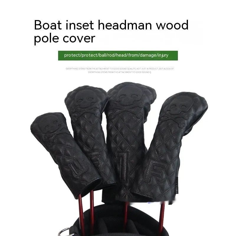 Black and white waterproof protective cover for golf club wooden pole